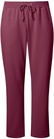 Ulla Popken Basic Drawstring Elastic Waist Cotton Blend Joggers Dark Berry - Teksad & Püksid Suuremates Suurustes – Plus Size - 