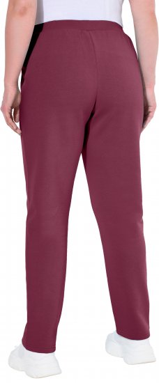 Ulla Popken Basic Drawstring Elastic Waist Cotton Blend Joggers Dark Berry - Teksad & Püksid Suuremates Suurustes – Plus Size - 