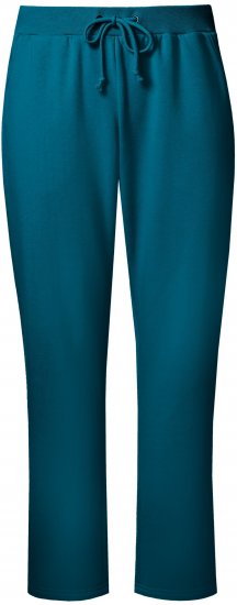 Ulla Popken Basic Drawstring Elastic Waist Cotton Blend Joggers Cerulean - Teksad & Püksid Suuremates Suurustes – Plus Size - 