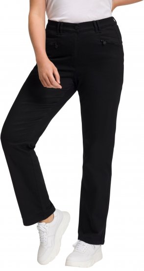 Ulla Popken Basic Mony Tapered Leg Stretch Pants Black - Teksad & Püksid Suuremates Suurustes – Plus Size - 