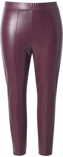 Ulla Popken Metallic Faux Leather Leggings Plum - Teksad & Püksid Suuremates Suurustes – Plus Size - 