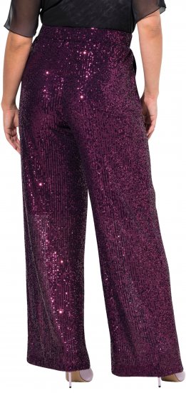 Ulla Popken Wide Leg Sequined Pants Mulberry - Teksad & Püksid Suuremates Suurustes – Plus Size - 