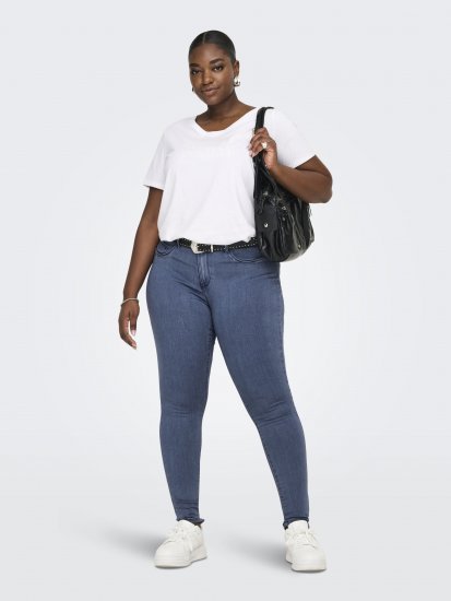 Only Carmakoma Thunder Life Skinny Fit Jeans Blue Denim - Teksad & Püksid Suuremates Suurustes – Plus Size - 