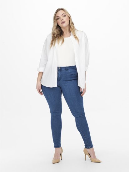 Only Carmakoma Thunder Life Skinny Fit Jeans Blue Denim - Teksad & Püksid Suuremates Suurustes – Plus Size - 