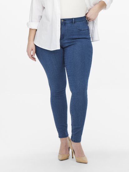 Only Carmakoma Thunder Life Skinny Fit Jeans Blue Denim - Teksad & Püksid Suuremates Suurustes – Plus Size - 