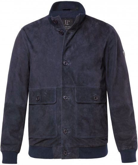 JP1880 Soft Goatskin Suede Leather Jacket Navy - Nahktagid - Nahkjakid suurtes suurustes