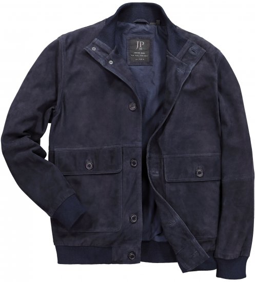 JP1880 Soft Goatskin Suede Leather Jacket Navy - Nahktagid - Nahkjakid suurtes suurustes