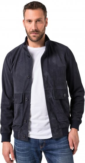 JP1880 Soft Goatskin Suede Leather Jacket Navy - Nahktagid - Nahkjakid suurtes suurustes