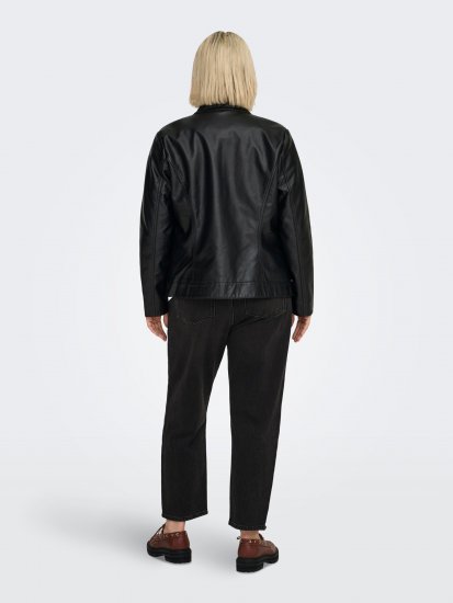 Only Carmakoma Robber Leather Jacket Black - Nahkjoped - 