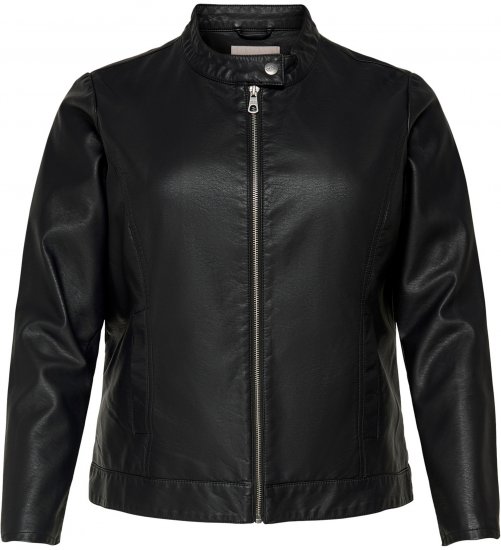 Only Carmakoma Robber Leather Jacket Black - Nahkjoped - 