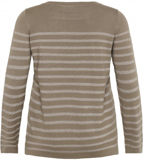 Kaffe Curve Linia Boatneck Pullover Morel Melange with Silver Lurex - Kudumid - 