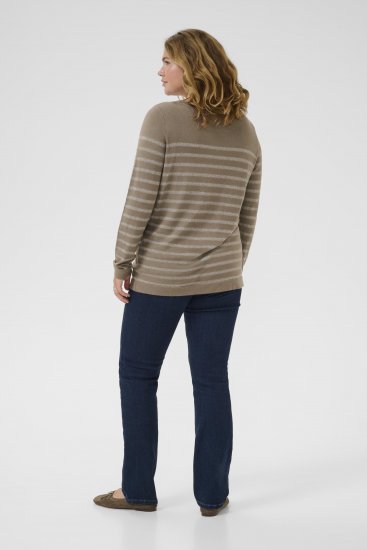 Kaffe Curve Linia Boatneck Pullover Morel Melange with Silver Lurex - Kudumid - 