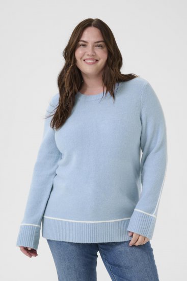 Kaffe Curve Jina Knit Pullover Powder Blue Melange - Kudumid - 