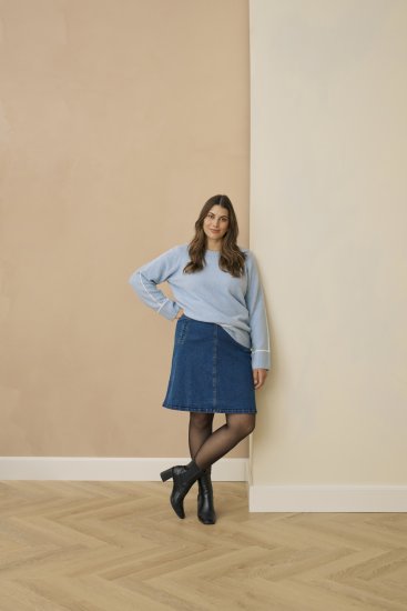 Kaffe Curve Jina Knit Pullover Powder Blue Melange - Kudumid - 