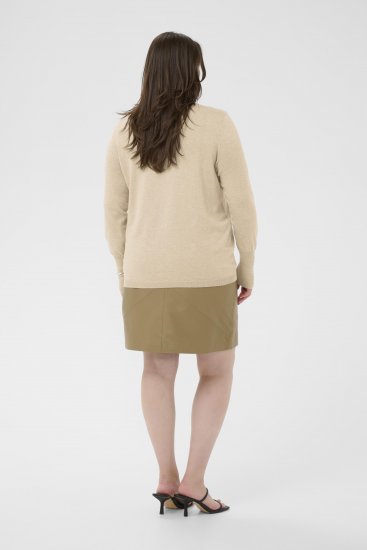 Kaffe Curve Lizzy Long Sleeve Pullover Feather Grey Melange - Kudumid - 