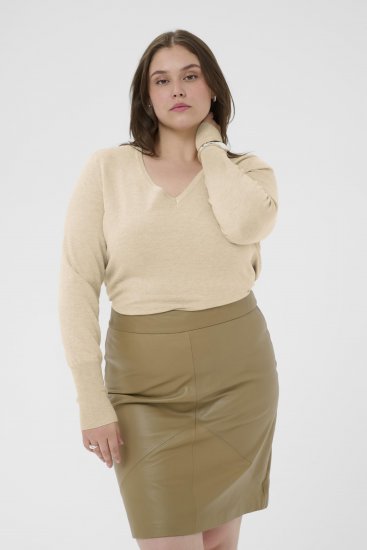 Kaffe Curve Lizzy Long Sleeve Pullover Feather Grey Melange - Kudumid - 