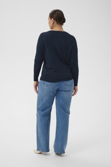 Kaffe Curve Lizzy Long Sleeve Pullover Midnight Marine - Kudumid - 