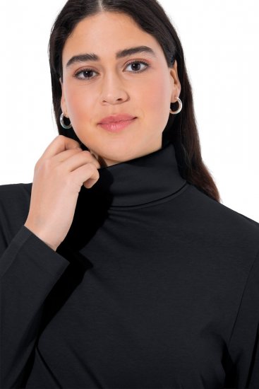 Ulla Popken Basic Long Sleeve Slim Fit Turtleneck Black - Sviitrid ja dressipluusid - Mugavad dressipluusid ja kudumid