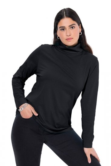 Ulla Popken Basic Long Sleeve Slim Fit Turtleneck Black - Sviitrid ja dressipluusid - Mugavad dressipluusid ja kudumid