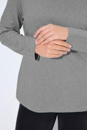 Ulla Popken Basic Long Sleeve Slim Fit Turtleneck Light Grey Melange - Sviitrid ja dressipluusid - Mugavad dressipluusid ja kudumid