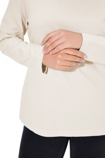 Ulla Popken Basic Long Sleeve Slim Fit Turtleneck Natural - Sviitrid ja dressipluusid - Mugavad dressipluusid ja kudumid