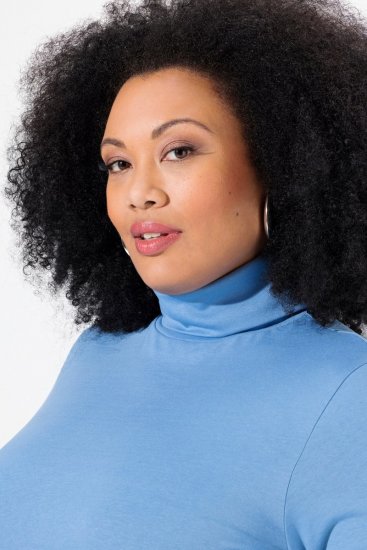 Ulla Popken Basic Long Sleeve Slim Fit Turtleneck Light Cornflower - Sviitrid ja dressipluusid - Mugavad dressipluusid ja kudumid
