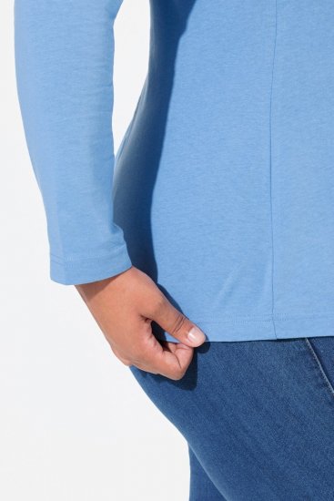 Ulla Popken Basic Long Sleeve Slim Fit Turtleneck Light Cornflower - Sviitrid ja dressipluusid - Mugavad dressipluusid ja kudumid