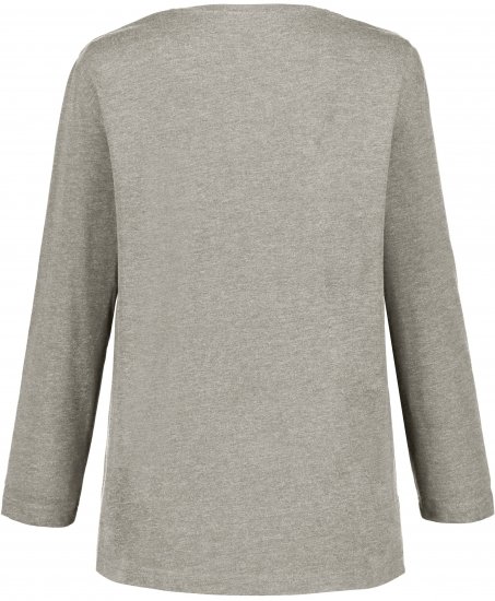 Ulla Popken Back To Basics V-Neck Relaxed Fit Cotton Tee Light Grey Melange - T-särgid - 