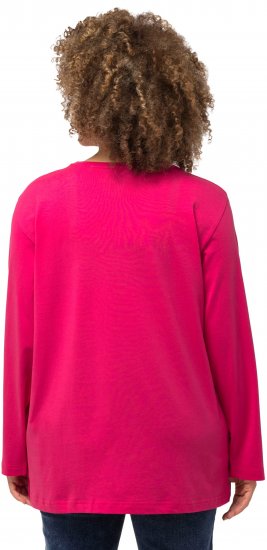 Ulla Popken Back To Basics V-Neck Relaxed Fit Cotton Tee Magenta Pink - T-särgid - 