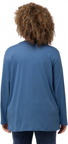 Ulla Popken Back To Basics V-Neck Relaxed Fit Cotton Tee Denim Blue - T-särgid - 