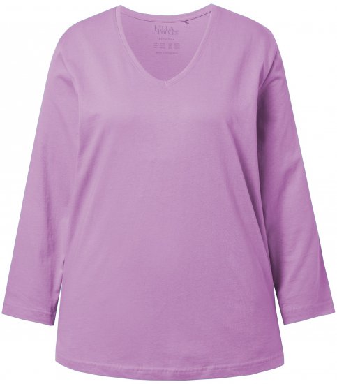 Ulla Popken Back To Basics V-Neck Relaxed Fit Cotton Tee Lavender - T-särgid - 