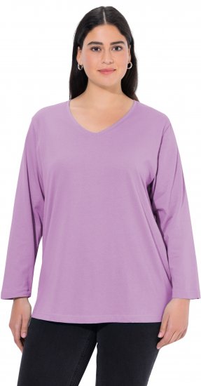 Ulla Popken Back To Basics V-Neck Relaxed Fit Cotton Tee Lavender - T-särgid - 