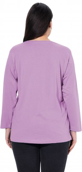 Ulla Popken Back To Basics V-Neck Relaxed Fit Cotton Tee Lavender - T-särgid - 