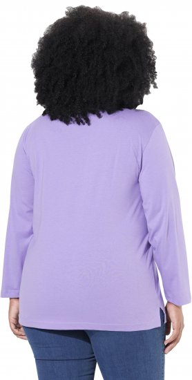 Ulla Popken Back To Basics V-Neck Relaxed Fit Cotton Tee Pale Lilac - T-särgid - 