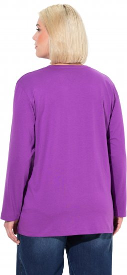 Ulla Popken Back To Basics V-Neck Relaxed Fit Cotton Tee Purple - T-särgid - 