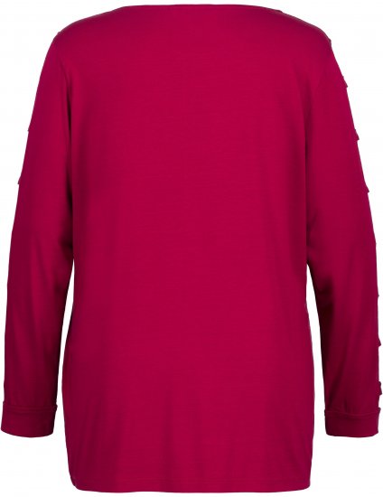 Ulla Popken Rhinestone Accent Statement Cutout Sleeve Stretch Knit Top Wine Red - Trükitud/pildiga T-särgid naistele - 