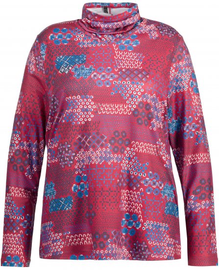 Ulla Popken Graphic Print Recycled Polyester Quick Dry Stretch Top Salsa Red - Trükitud/pildiga T-särgid naistele - 