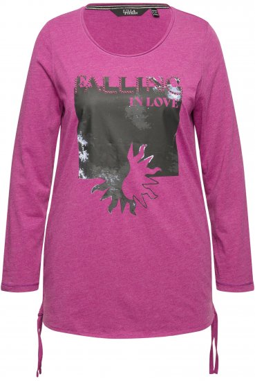 Ulla Popken Tie Hem Long Sleeve Graphic Tee Berry - Trükitud/pildiga T-särgid naistele - 