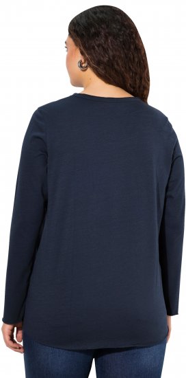 Ulla Popken Star Long Sleeve Graphic Tee Navy Blue - Trükitud/pildiga T-särgid naistele - 