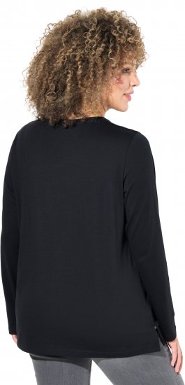 Ulla Popken Metallic Graphic Holiday Tee Black - Trükitud/pildiga T-särgid naistele - 