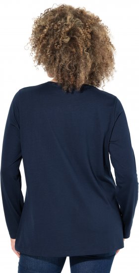 Ulla Popken Metallic Graphic Holiday Tee Navy - Trükitud/pildiga T-särgid naistele - 