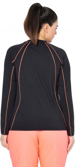 Ulla Popken UPF 50+ Contrast Piping Long Sleeve Tee Black - Trükitud/pildiga T-särgid naistele - 