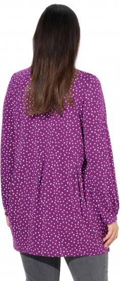 Ulla Popken Pleated Confetti Print Long Sleeve Tee Light Plum - Trükitud/pildiga T-särgid naistele - 