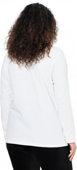 Ulla Popken Motivational Graphic Long Sleeve Tee Off-White - Trükitud/pildiga T-särgid naistele - 