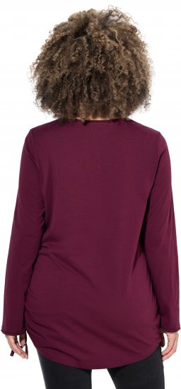 Ulla Popken Your Story Sequined Long Sleeve Tunic Tee Dark Ruby - Trükitud/pildiga T-särgid naistele - 