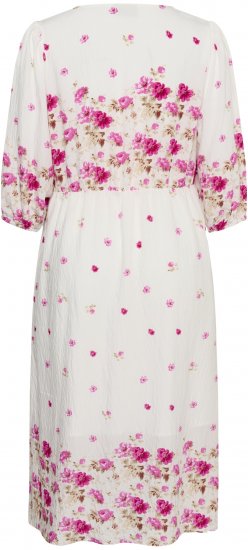 Kaffe Curve Rosa Midi Dress White Rose Border Flower - Kleidid - 