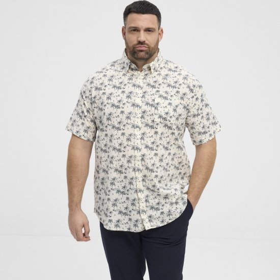 North Latitude Shirt Short Sleeve Off White - Särgid - Meeste suured särgid 2XL – 8XL