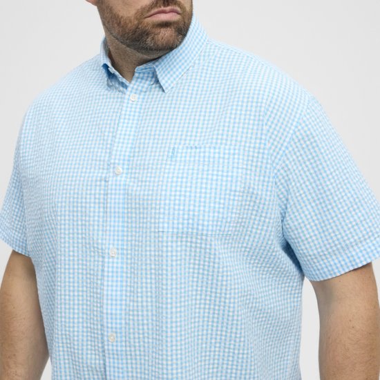 North Latitude Shirt Short Sleeve Turquoise - Särgid - Meeste suured särgid 2XL – 8XL