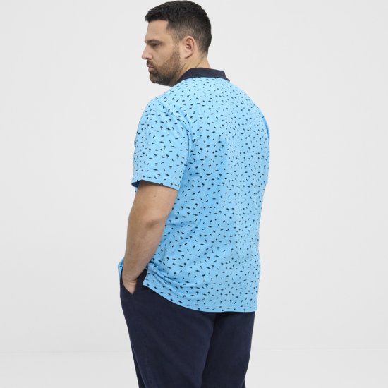North Latitude Polo Pique Printed Turquoise - Polosärgid - Meeste suured polosärgid 2XL – 8XL