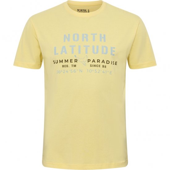 North Latitude T-Shirt Printed Short Sleeve Yellow - T-särgid - Suured T-särgid 2XL – 14XL